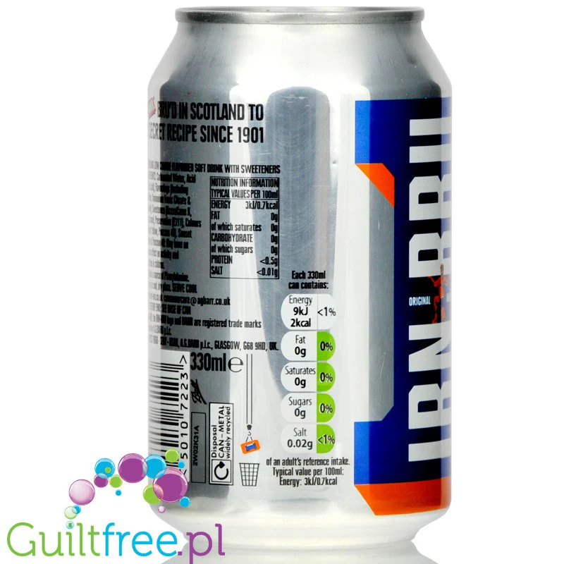 Irn Bru Sugar Free 330ml - bestsellerowy szkocki napój bez cukru i kalorii - Image 3