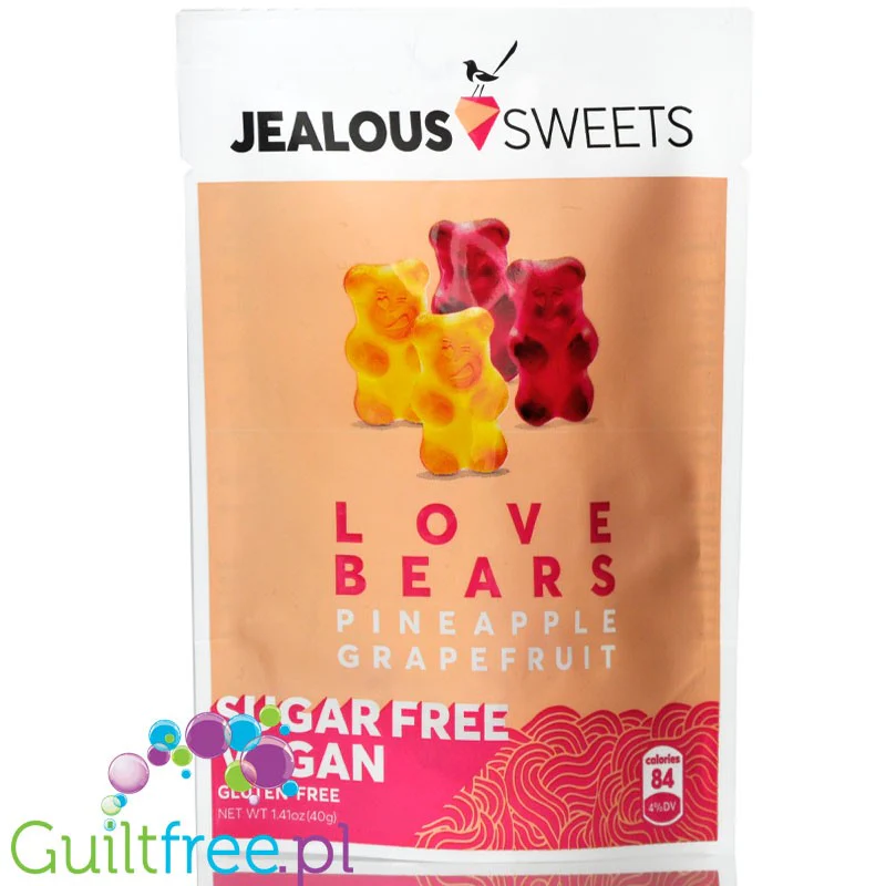 Jealous Sweets Love Bears - wegańskie żelki-misie bez cukru, ze stewią (Ananas & Grapefruit) - Image 2