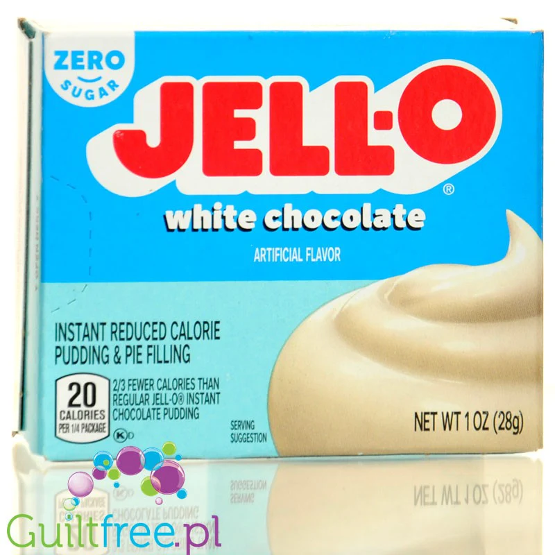 JellO White Chocolate Pudding Zero Sugar - Budyń Zero cukru & tłuszczu instant, smak Biała Czekolada - Image 4