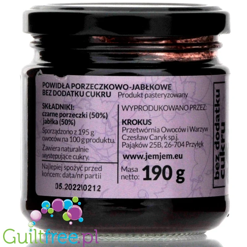 Jem i Jem powidła porzeczkowo-jabłkowe 82kcal bez dodatku cukru - Image 3