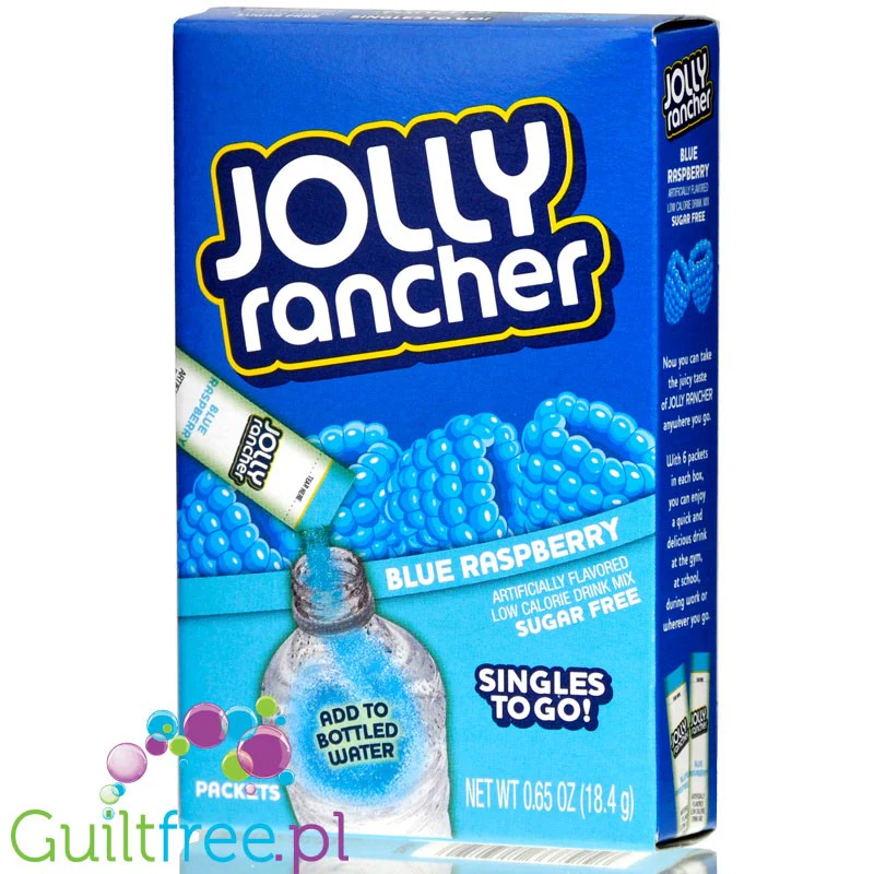 Jolly Rancher Singles to Go Blue Raspberry - saszetki bez cukru, napój instant, Malina