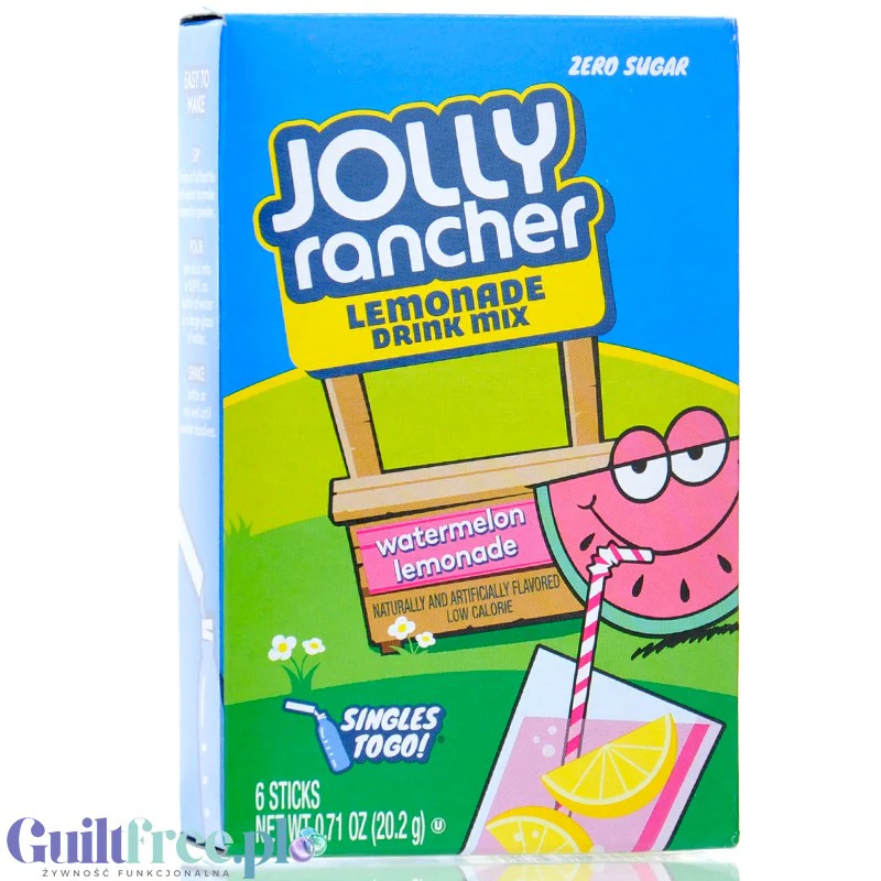 Jolly Rancher Singles to Go Watermelon Lemonade - saszetki bez cukru, napój instant, Lemoniada Arbuzowa