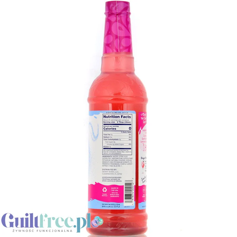 Jordan's Skinny Syrups Flavor Infusion Dragon Fruit Açaí syrop zero kalorii (Pithaja & Açaí) - Image 4