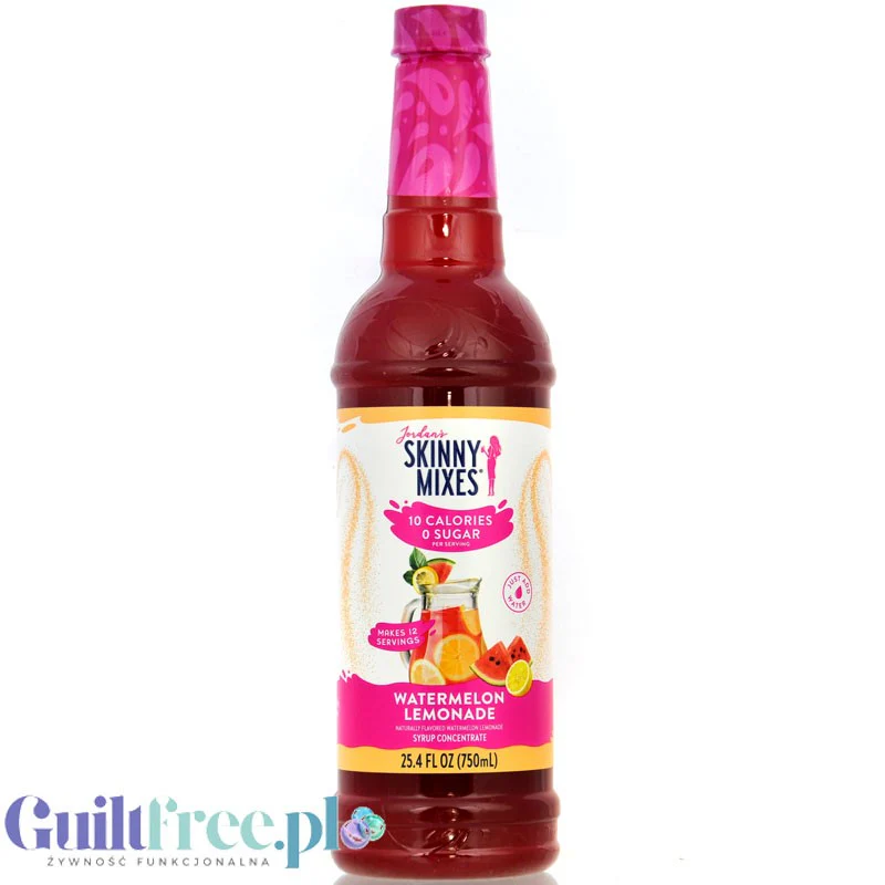 Jordan's Skinny Syrups, Watermelon Lemonade - koncentrat do napojów bez cukru i kalorii, smak Lemoniada Arbuzowa