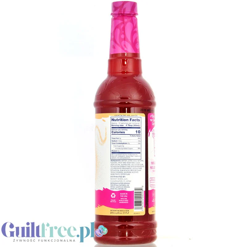 Jordan's Skinny Syrups, Watermelon Lemonade - koncentrat do napojów bez cukru i kalorii, smak Lemoniada Arbuzowa - Image 3