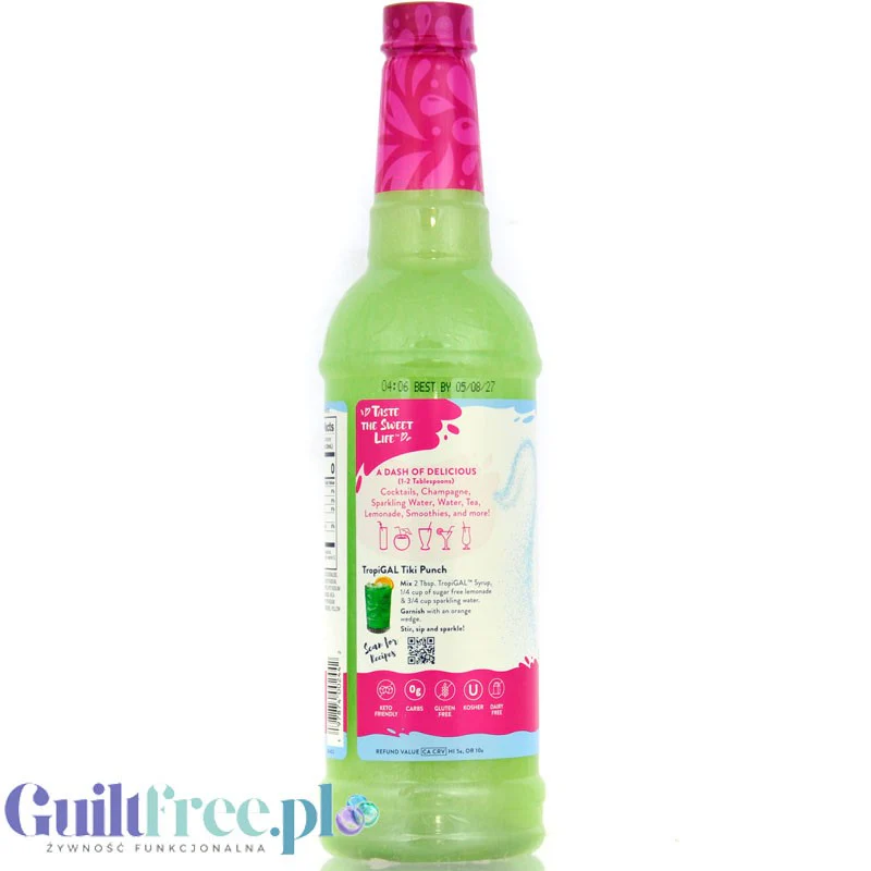 Jordan's Skinny Mixes TropiGal - syrop bez cukru do wody i napojów, smak Kiwi, Truskawka i Mango - Image 3