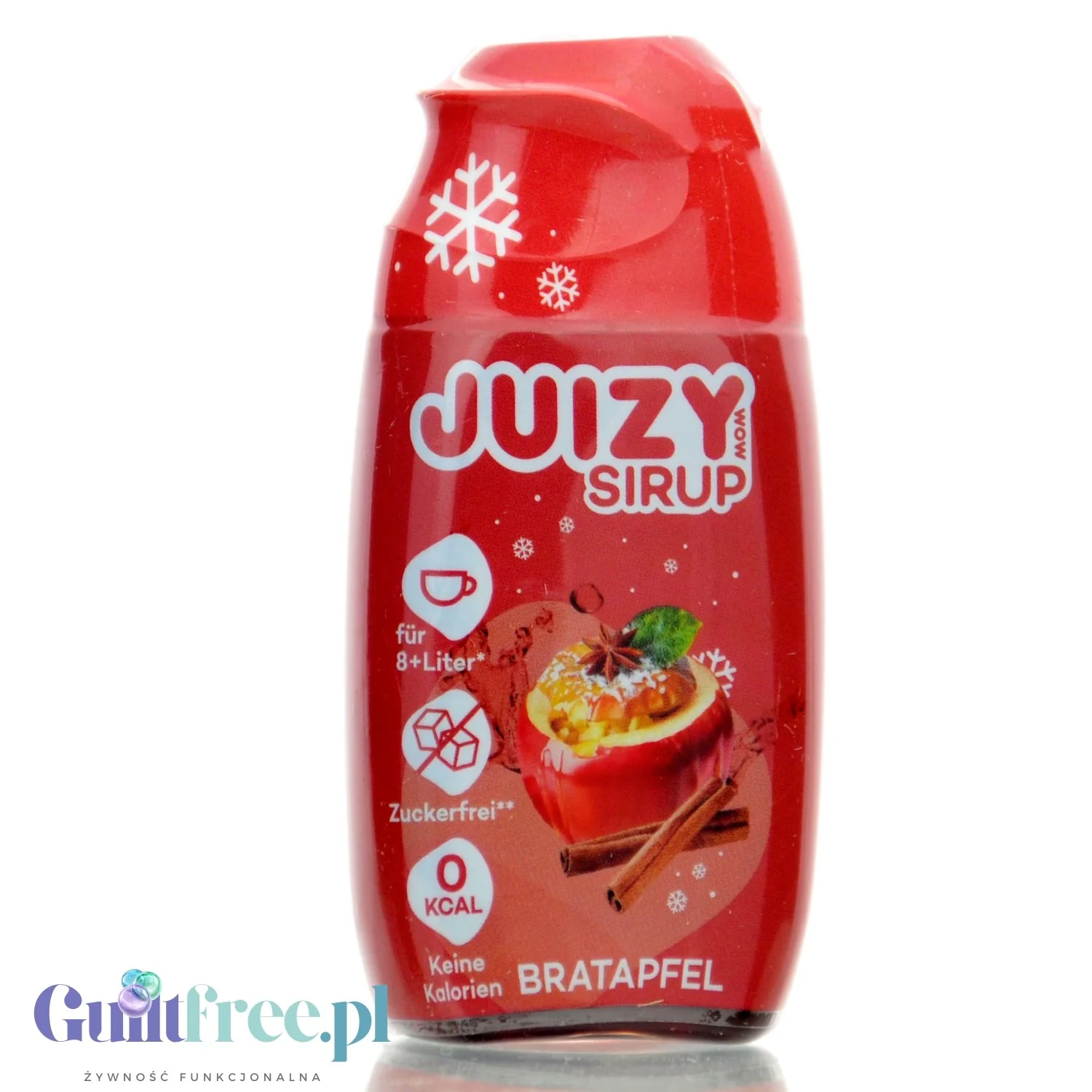 Juizy Sirup Bratapfel na 8L - skoncentrowany syrop do kawy i deserów bez cukru i kalorii, Pieczone Jabłko