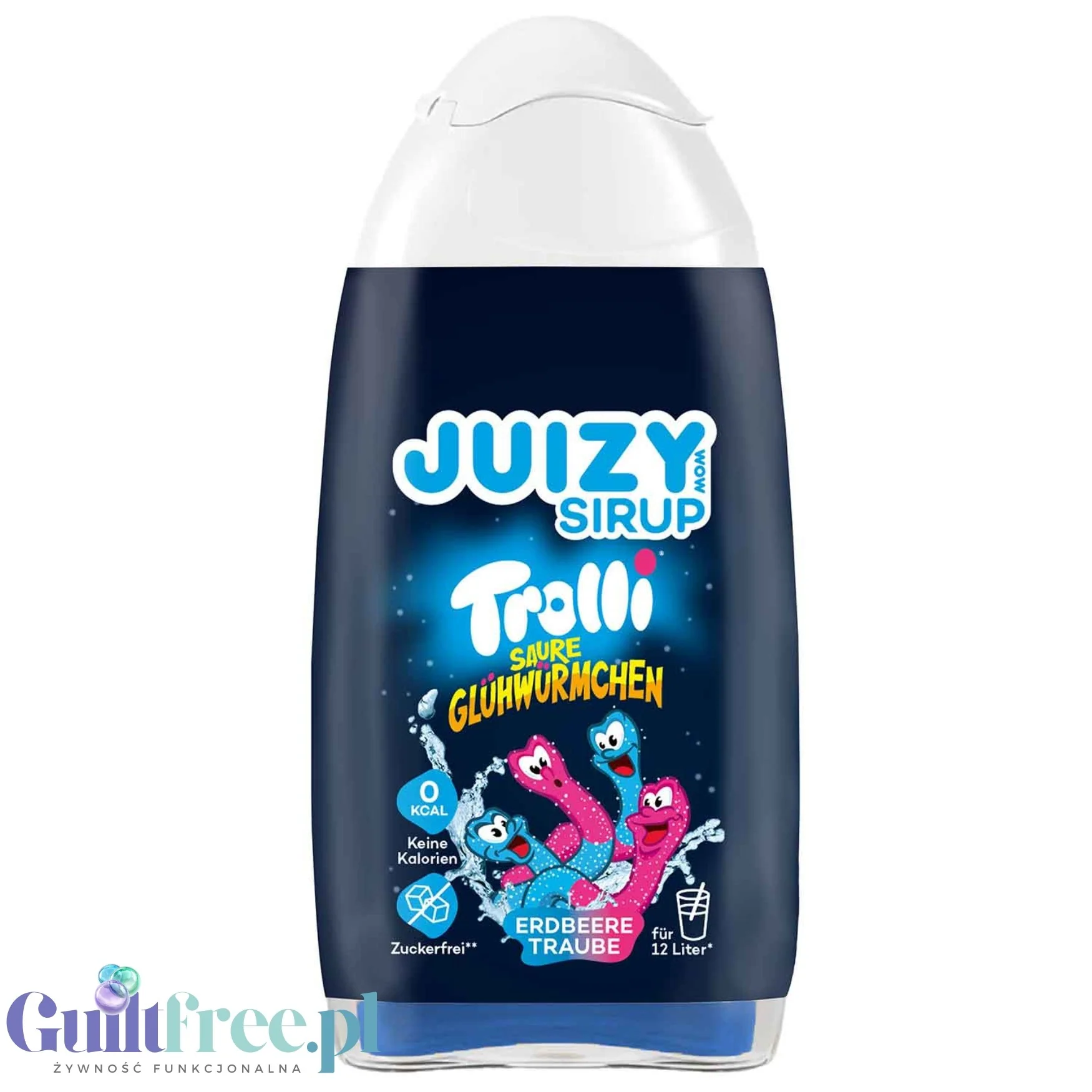 Juizy Trolli Saure Sirup Erdbeere Traube - koncentrat do napojów bez cukru, kwaśna Truskawka & Winogrona