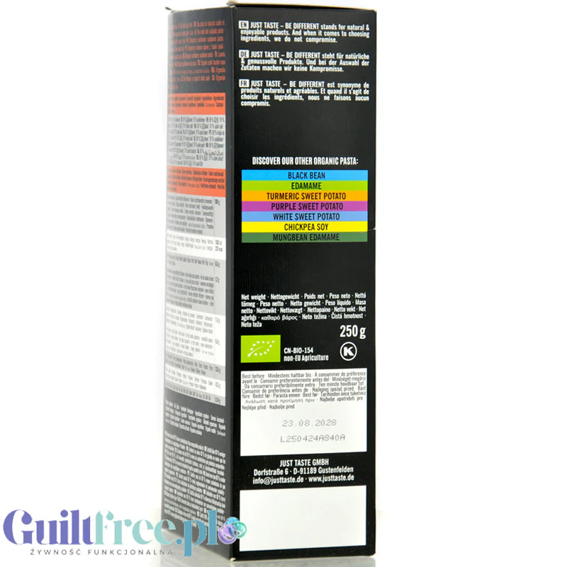 Just Taste Azuki Soy Pasta - bio makaron sojowy z fasoli azuki, 43,5 g białka - Image 4