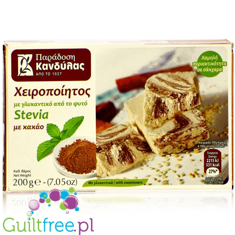 Kandylas grecka chałwa kakaowa bez cukru ze stewią