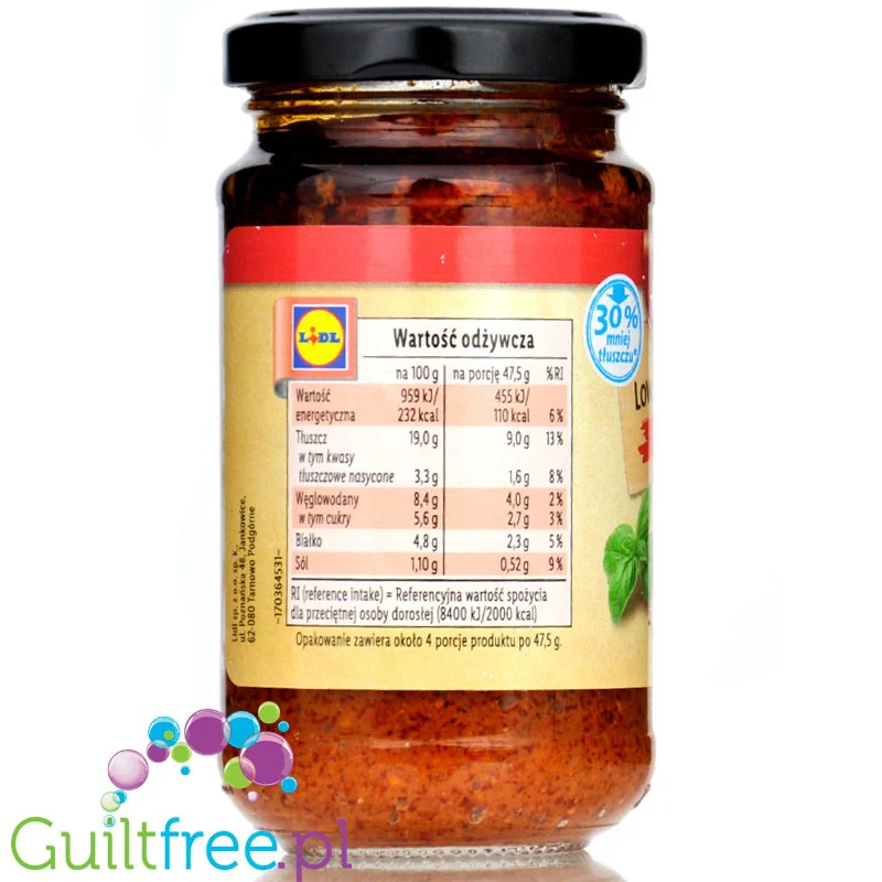 Kania Low Fat Pesto Rosso - czerwone pesto z suszonymi pomidorami, parmezanem i nerkowcami 30% mniej tłuszczu - Image 2