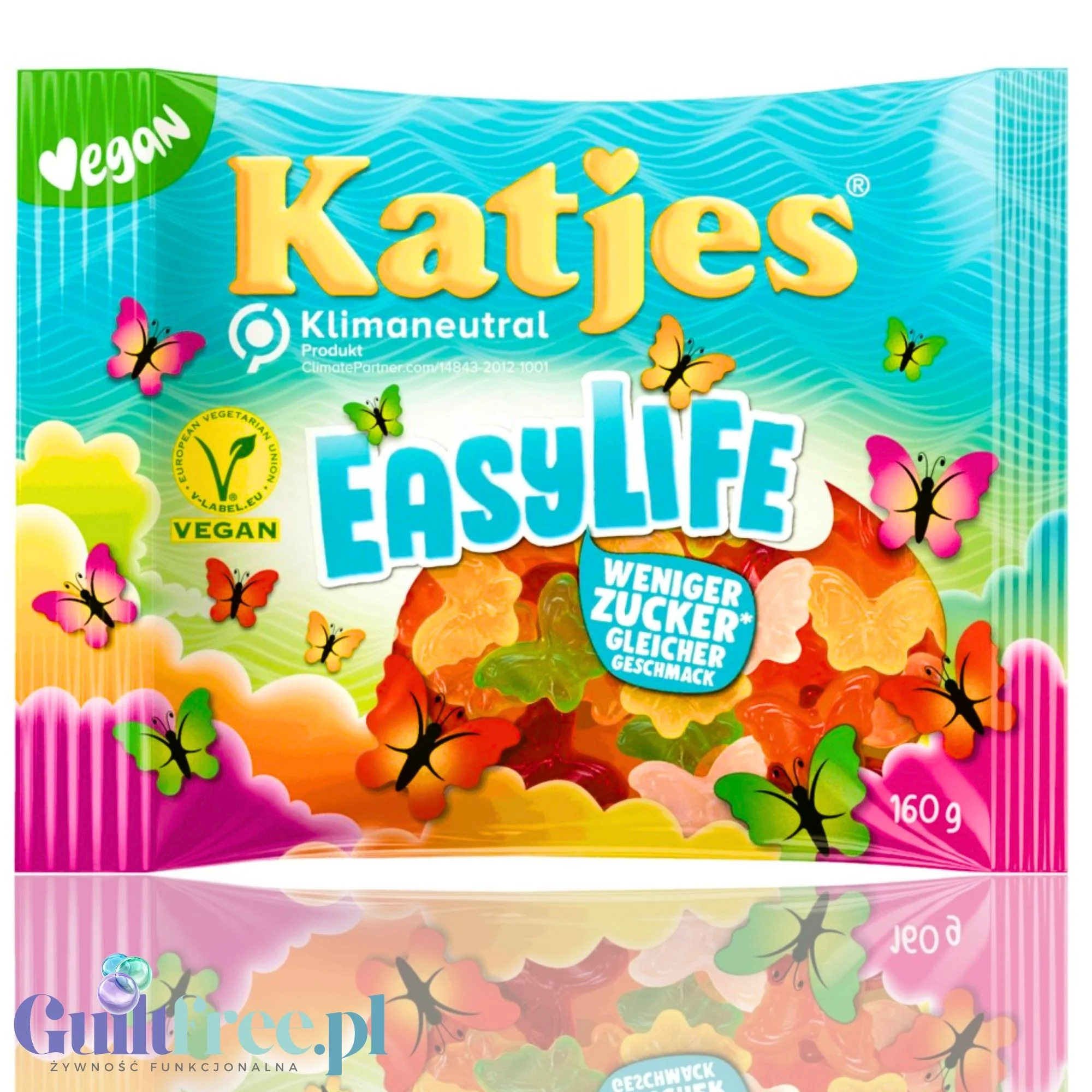 Katjes EasyLife Winegums 160g - wegańskie żelki 30% mniej cukru bez słodzików