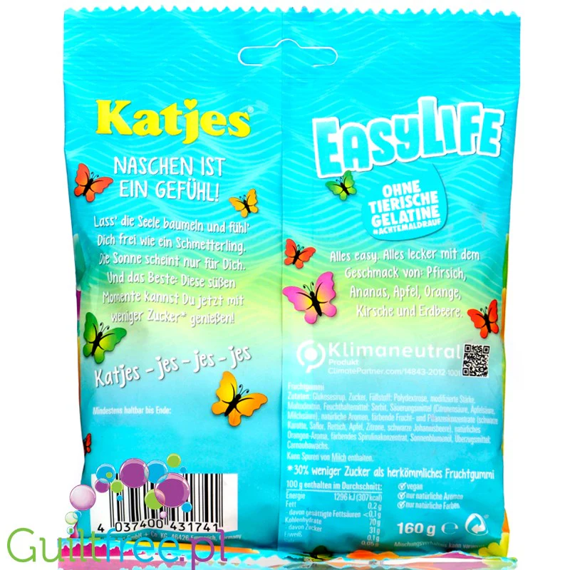 Katjes Sweet Life - wegańskie żelki  30% mniej cukru bez słodzików - Image 2