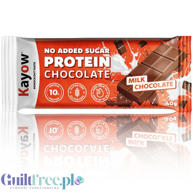 Kayow Protein Milk Chocolate - proteinowa mleczna czekolada bez dodatku cukru 25% WPI