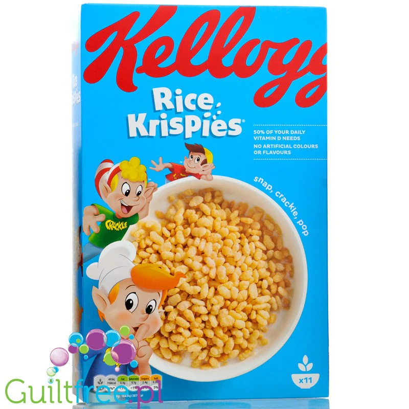 Kellogg's Rice Krispies Cereal - ryżowe prażone płatki śniadaniowe tylko 7g cukru