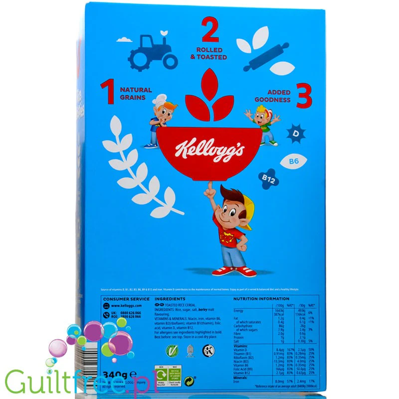 Kellogg's Rice Krispies Cereal - ryżowe prażone płatki śniadaniowe tylko 7g cukru - Image 2