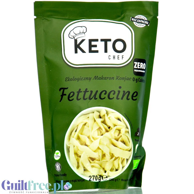 Keto Chef Organic Konjac Fettuccine - bio makaron shirataki 9kcal, formuła bezzapachowa