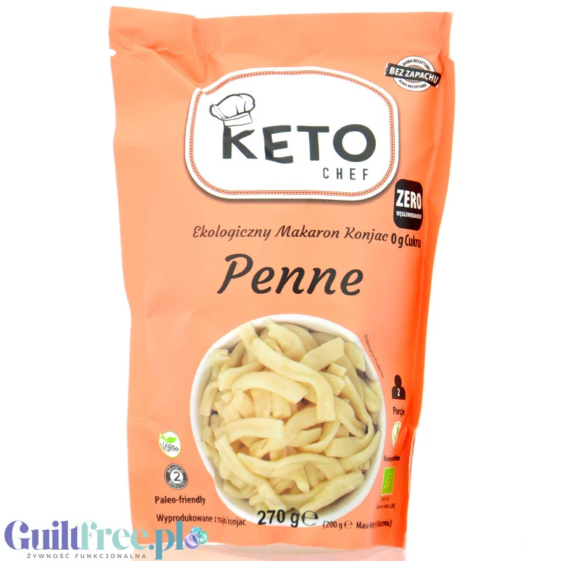 Keto Chef Organic Konjac Penne - bio makaron shirataki 9kcal, formuła bezzapachowa