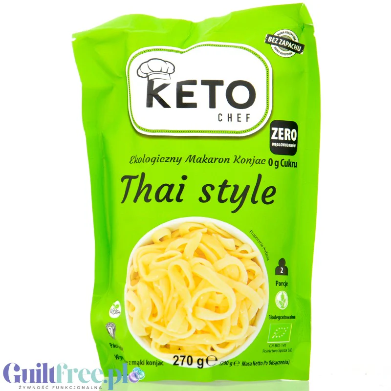 Keto Chef Organic Konjac Thai Style - bio makaron shirataki 9kcal, formuła bezzapachowa