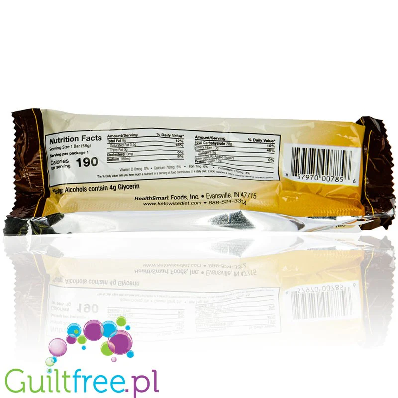Keto Wise Snack Bar Chocolate Cookie Crisp - keto baton z MCT bez maltitolu 190kcal - Image 2