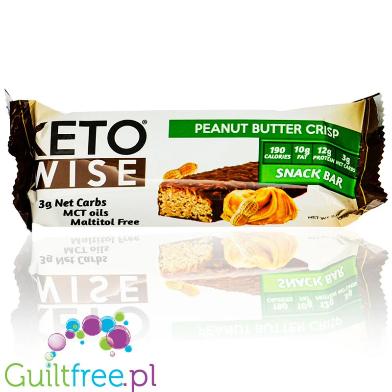 Keto Wise Snack Bar Peanut Butter Crisp - keto baton z MCT bez maltitolu 190kcal