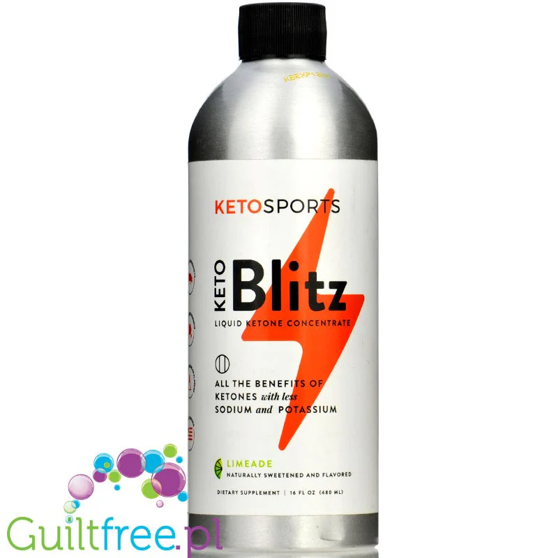 Ketosports KetoBlitz Lime, Liquid Ketone Concentrate 480ml - czyste BHB, smak limonkowy