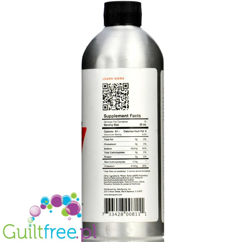Ketosports KetoBlitz Lime, Liquid Ketone Concentrate 480ml - czyste BHB, smak limonkowy - Image 3