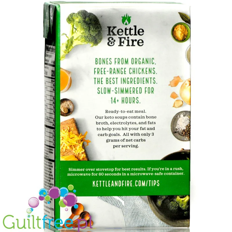 Kettle & Fire, Keto Broccoli Cheddar Chicken Bone Broth - zupa brokułowo-serowa na organicznym bulionie z kurczaka - Image 3