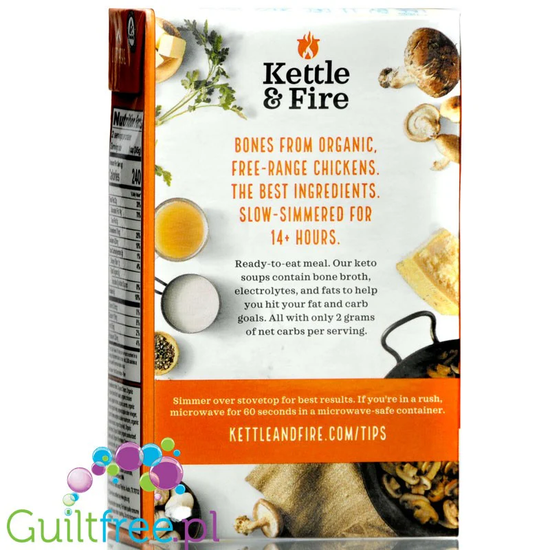 Kettle & Fire, Keto Mushroom Bisque Chicken Bone Broth - krem pieczarkowy na organicznym bulionie z kurczaka - Image 3