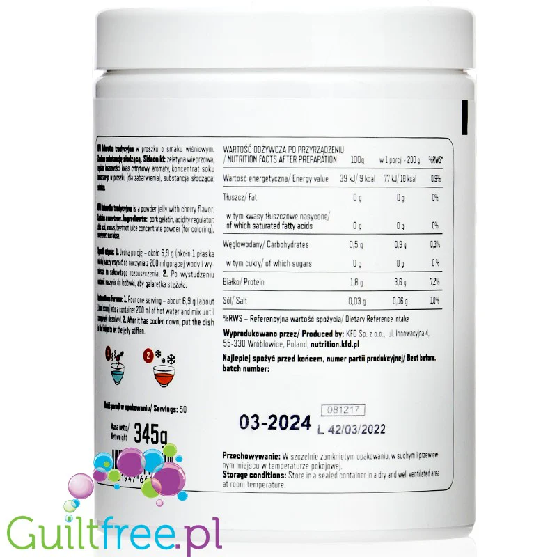 KFD Galaretka Wiśnia, dietetyczna galaretka bez cukru 50 porcji x 18kcal - Image 3