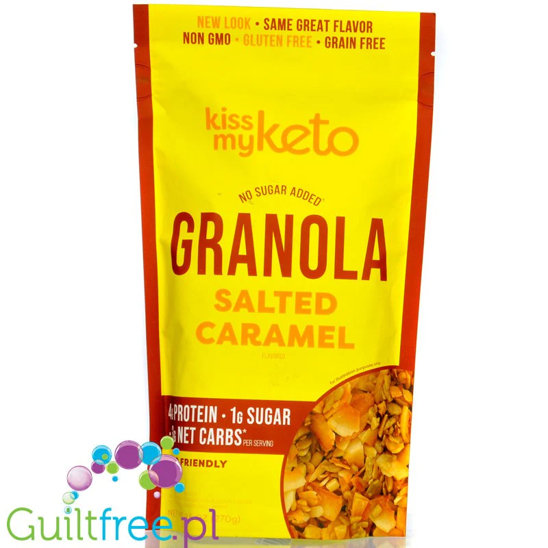 Kiss My Keto Granola, Salted Caramel - keto granola śniadaniowa, Pekany & Solony Karmel