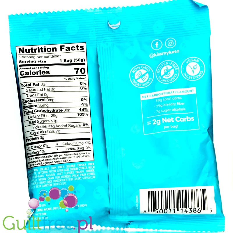 Kiss My Keto Keto Gummies, Tropical Rings - owocowe żelki bez cukru, Pierścionki - Image 2