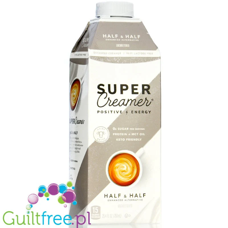 Kitu Super Creamer, Half & Half - niesłodzony, bezlaktozowy keto zabielacz do kawy z MCT, bez cukru