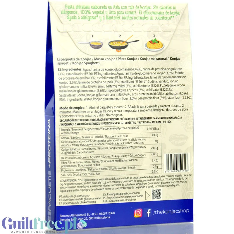 Konjac Shop Espaguetis + Proteina - proteinowy makaron konjak spaghetti 17kcal - Image 2