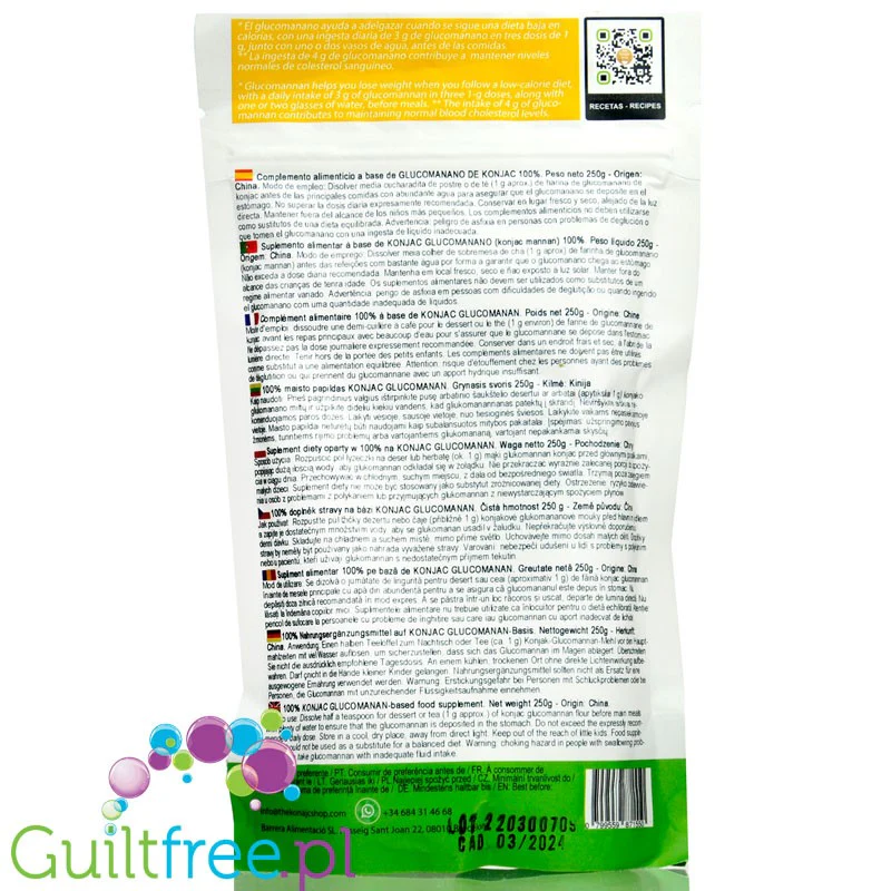Konjac Shop Glucomanano de Konjac 250g - mąka konjak 100% - Image 2