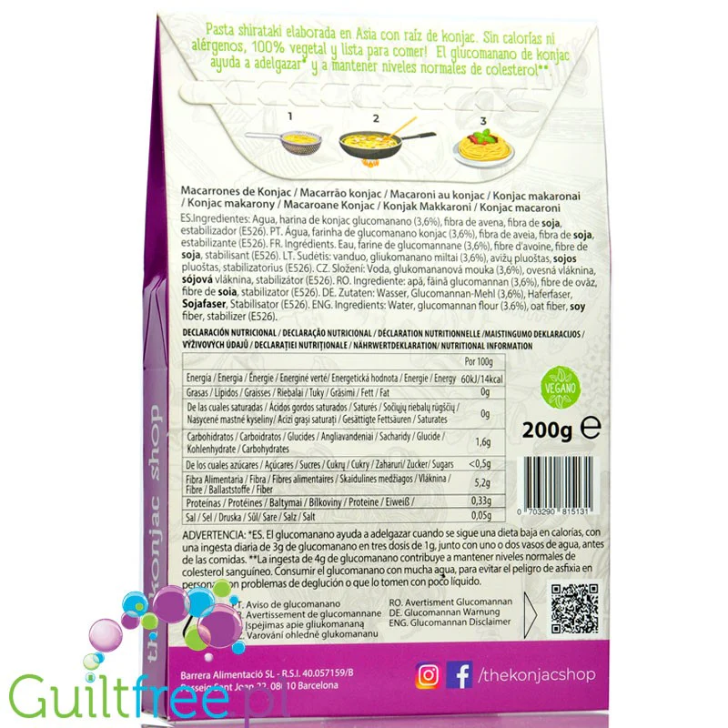 Konjac Shop Macarrones Konjac (Rurki)  - makaron konjak shirataki 14kcal - Image 2