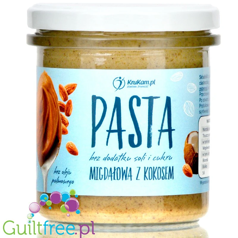 Krukam chrupiąca pasta migdałowa z kokosem i herbatnikami bez dodatku cukru