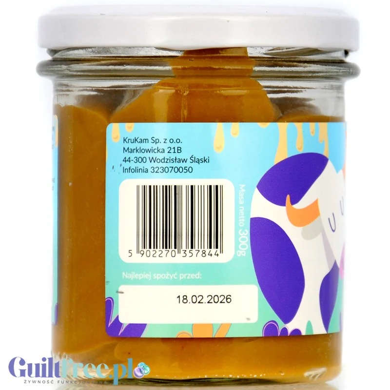 Krukam Czekokrówka Biała Czekolada - pasta arachidowa z białą czekoladą bez dodatku cukru - Image 2