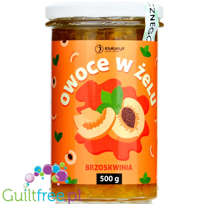 Krukam Frużelina Brzoskwinia, owoce w żelu bez dodatku cukru, 500g