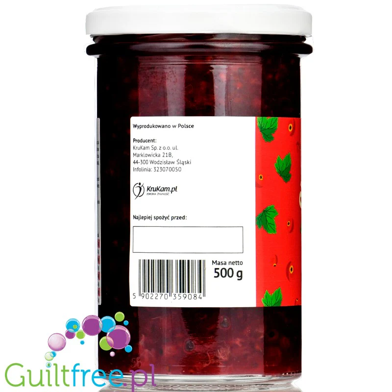 Krukam Frużelina Czerwona Porzeczka, owoce w żelu bez dodatku cukru, 500g - Image 3