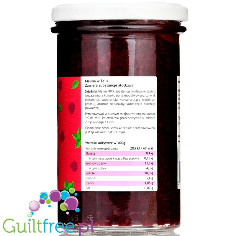 Krukam Frużelina Malina, owoce w żelu bez dodatku cukru, 500g - Image 2