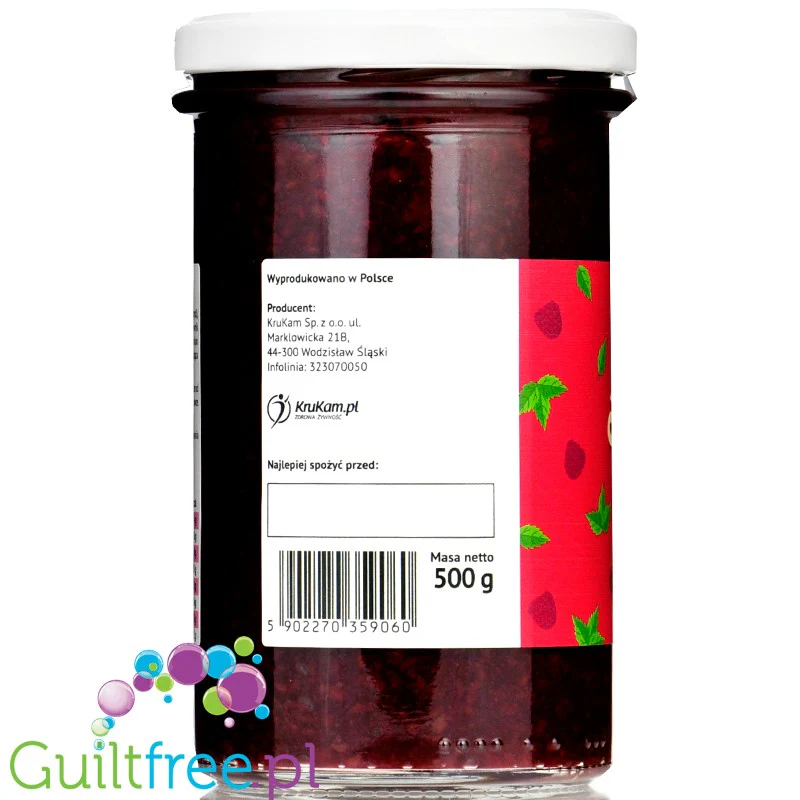 Krukam Frużelina Malina, owoce w żelu bez dodatku cukru, 500g - Image 3