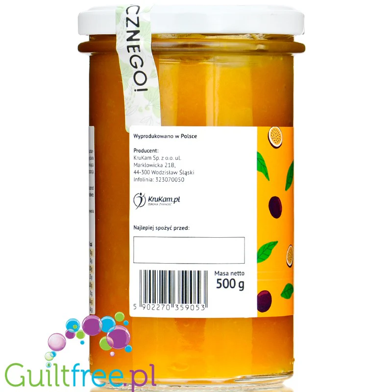 Krukam Frużelina Mango-Marakuja, owoce w żelu bez dodatku cukru, 500g - Image 3
