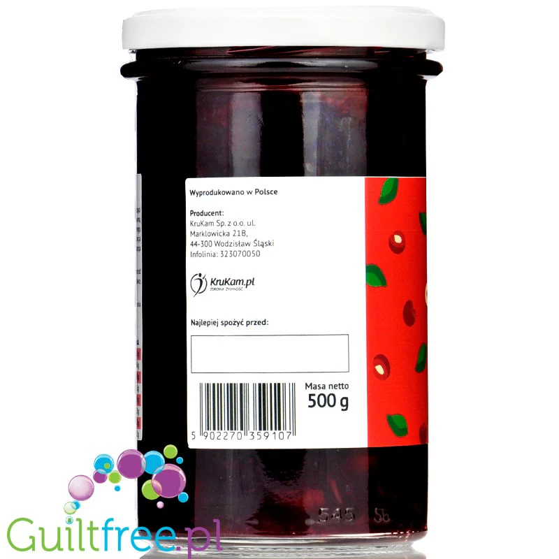 Krukam Frużelina Wiśnia, owoce w żelu bez dodatku cukru, 500g - Image 2