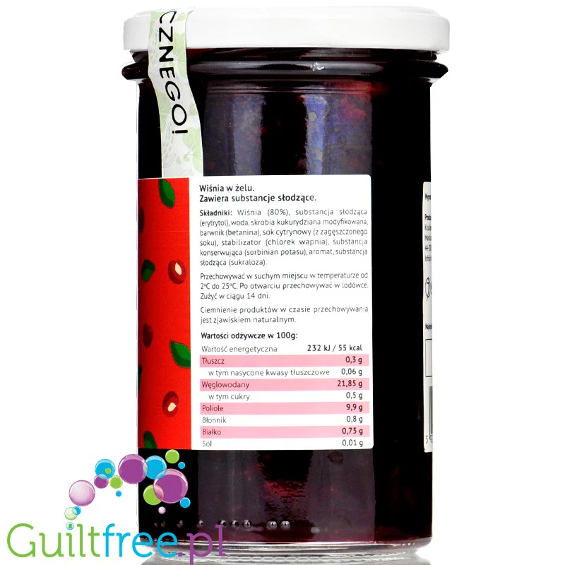 Krukam Frużelina Wiśnia, owoce w żelu bez dodatku cukru, 500g - Image 3