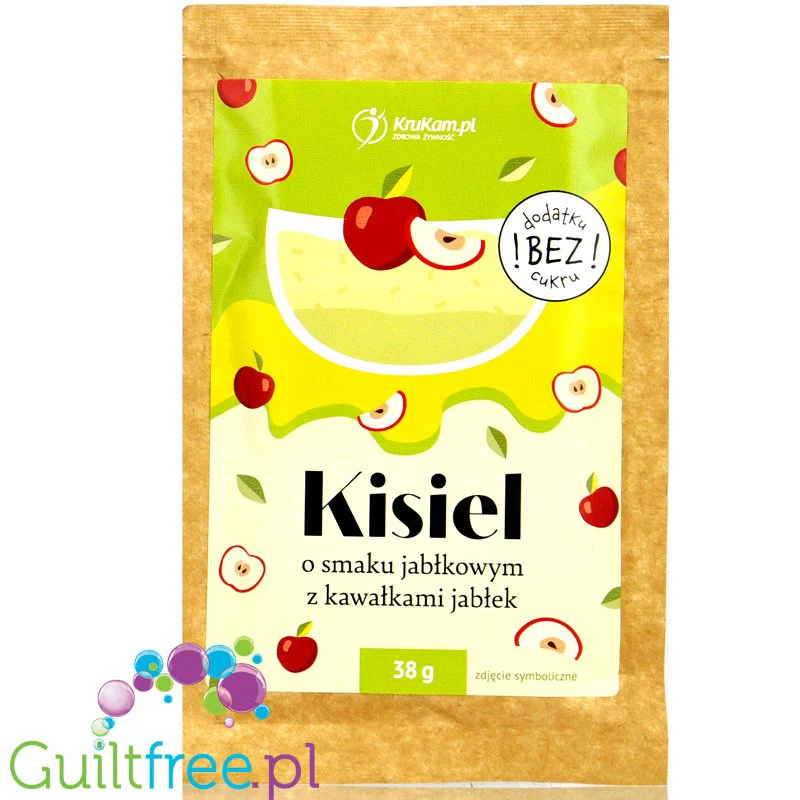 Krukam Kisiel Jabłko - kisiel o smaku jabłkowym z kawałkami jabłek, bez dodatku cukru