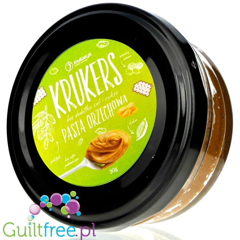 Krukam Krukers mini 30g - chrupiąca pasta orzechowa z ciasteczkami