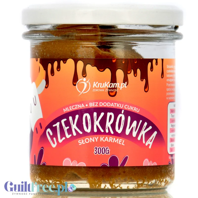Krukam Mleczna Czekokrówka Słony Karmel, pasta orzechowo-daktylowa bez dodatku cukru