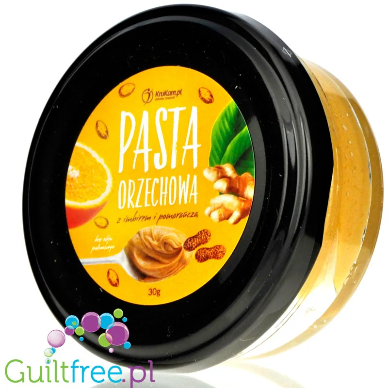 Krukam Orzech, Pomarańcza & Imbir mini 30g - pasta orzechowa z pomarańczą - pasta z orzechów ziemnych