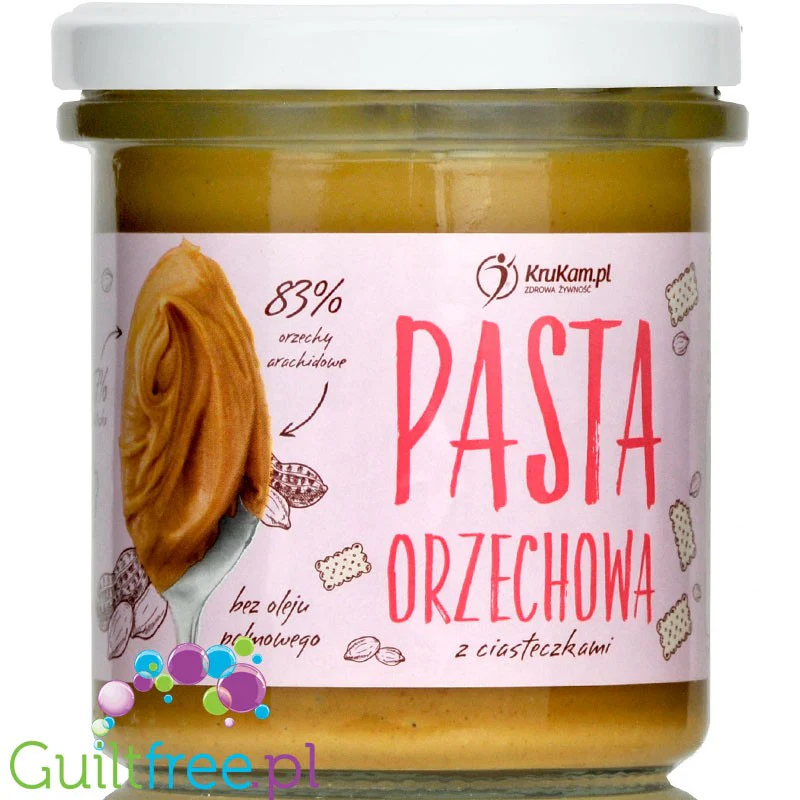 Krukam pasta z orzechów ziemnych z ciasteczkami bez dodatku cukru